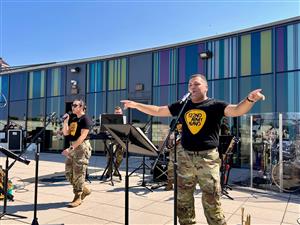 band performing outside